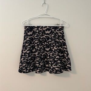 Club Monaco Black and Cream Lace Skirt